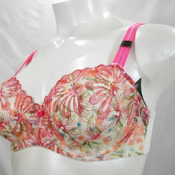 38DD Paramour 115009 Ellie Demi Unlined Sheer Lace Underwire Bra Pink NWT 💗 - Picture 3 of 11